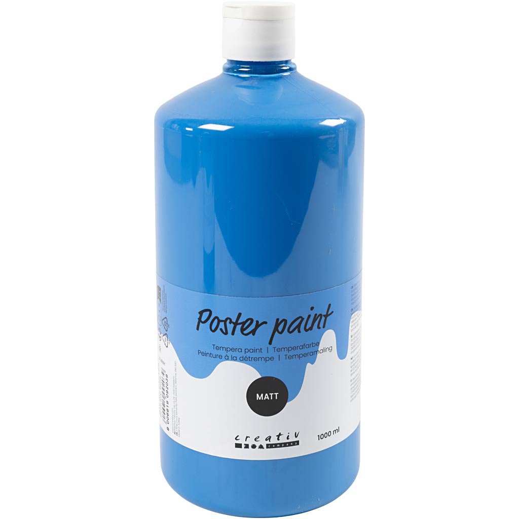 Tempera opaca dell'azienda Creativ, blu primario, 1000 ml 1 bottiglia