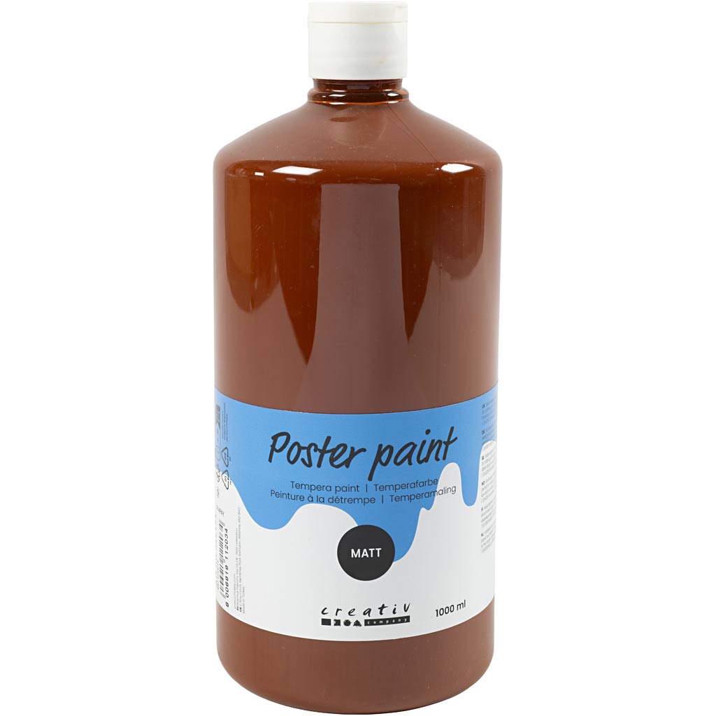 Pittura a tempera opaca, marrone, 1000 ml 1 bottiglia della Creative Company
