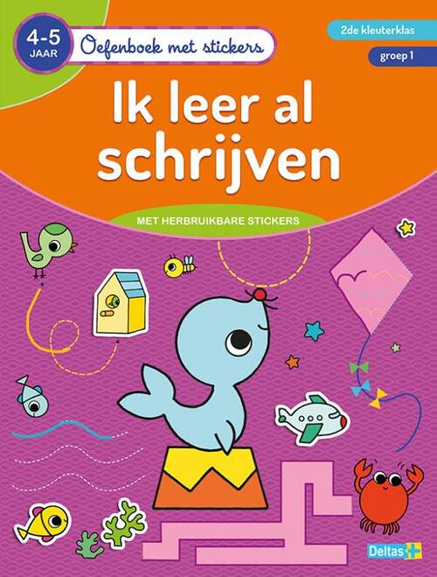 Libro de ejercicios de Deltas con pegatinas que aprendo a escribir (4-5 años)
