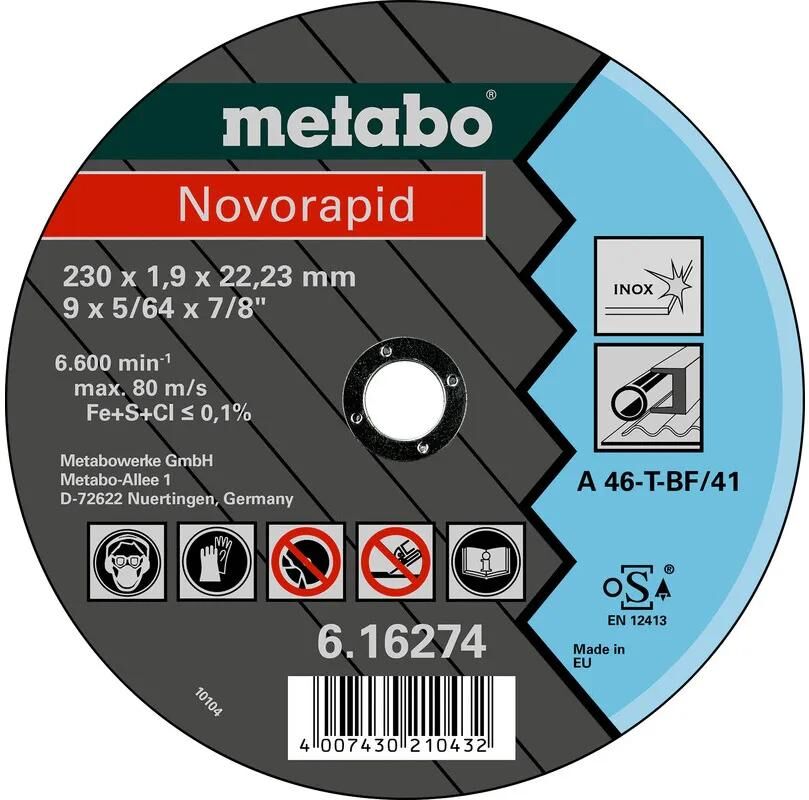 Discos de corte de metabo 115x1.0x22