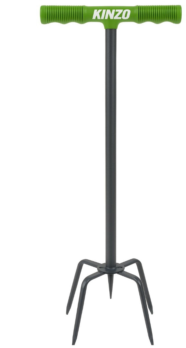 Kinzo woelvork 96cm - tuinklauw en cultivator - aarde losmaken, onkruid wieden, grond beluchten, kultiveren - zilver