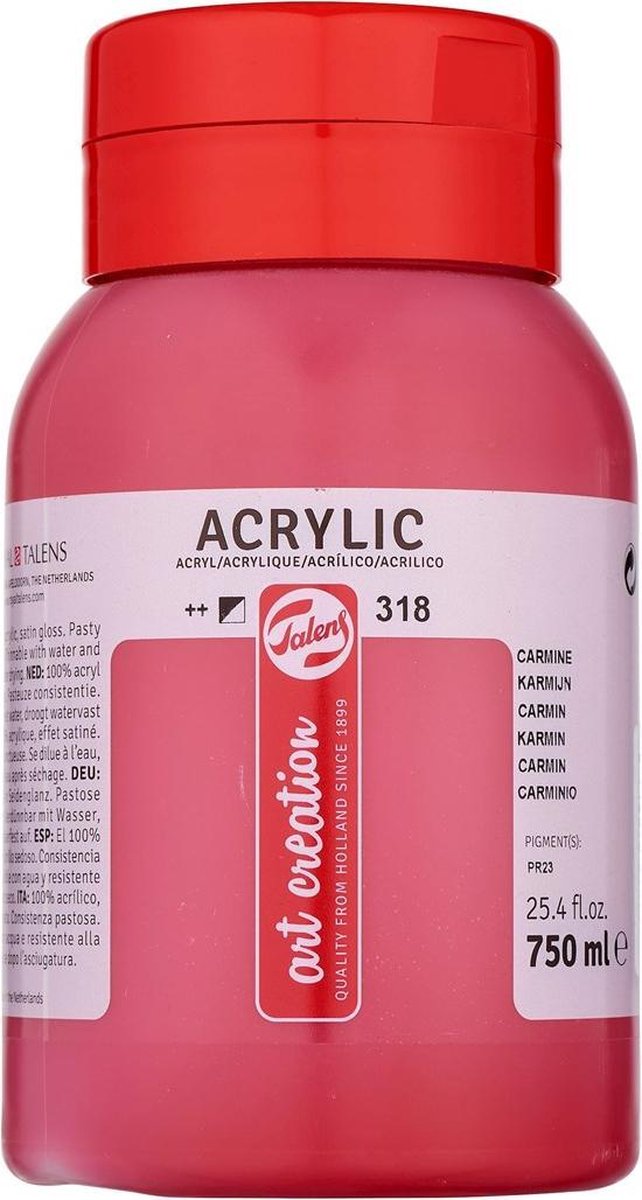 Talens art creation acrylverf pot 750 ml karmijn 318