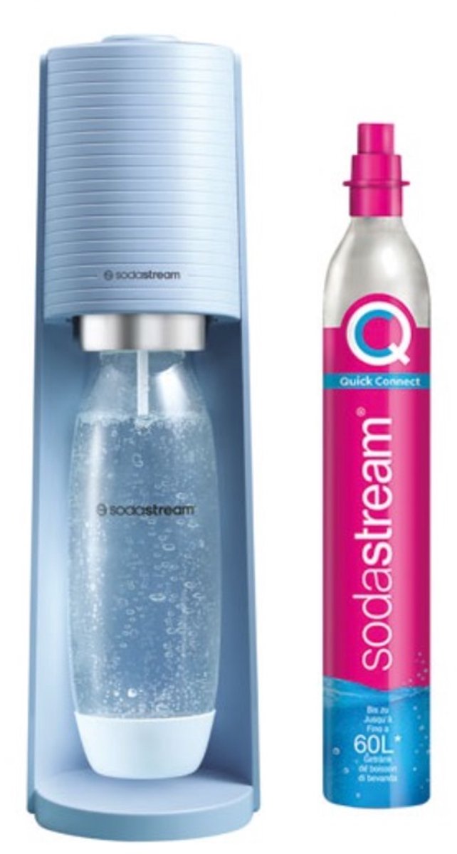 Sodastream watercarbonatatiemachine + 1l fles + 1 cilinder - pastelblauw - - 1012811333