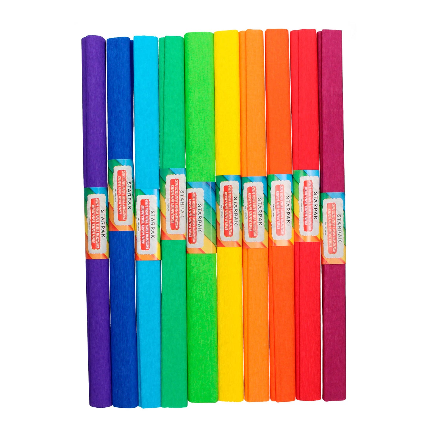 Rainbow di carta Crep, set di 10 colori