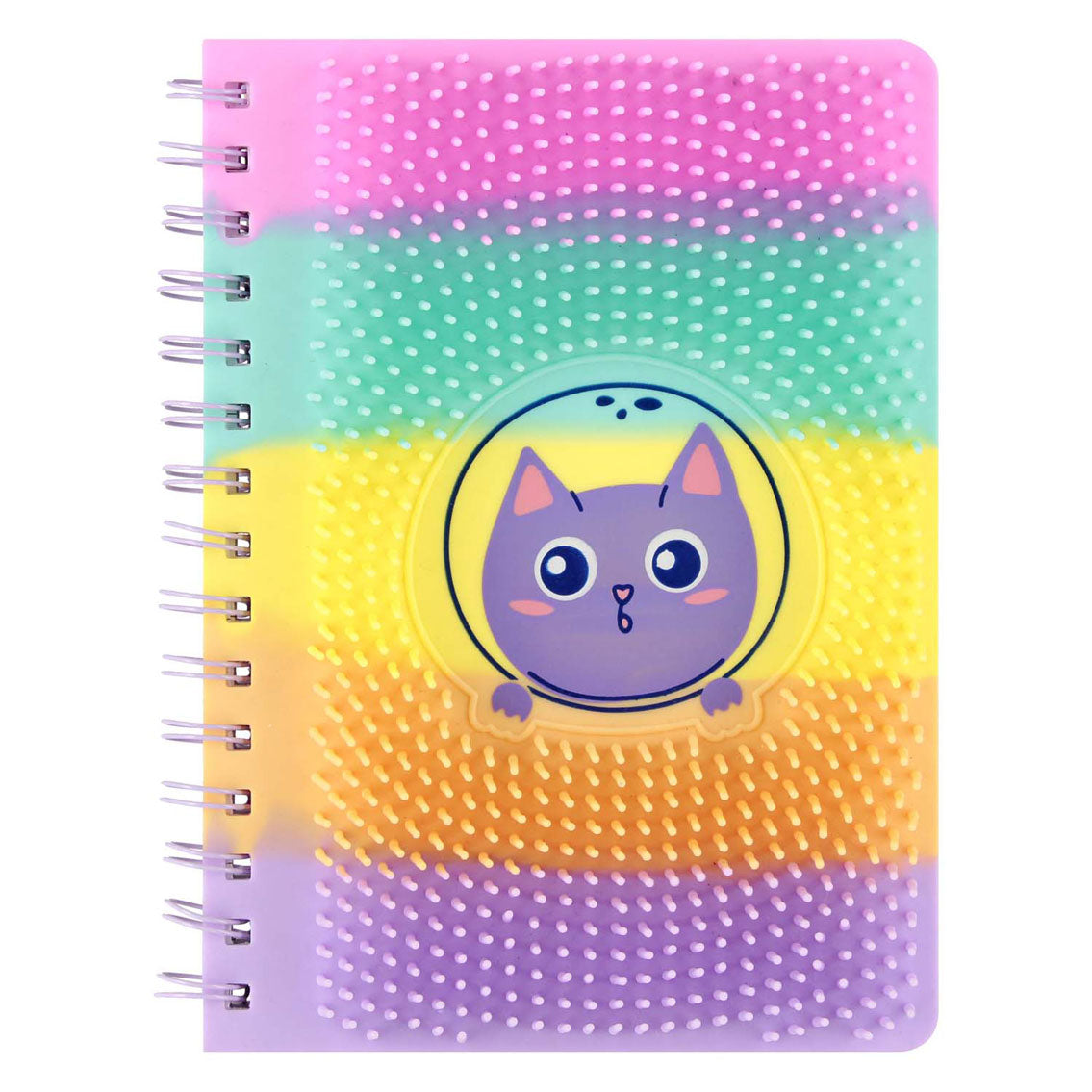 Quaderno in silicone con spine e gatto, A5