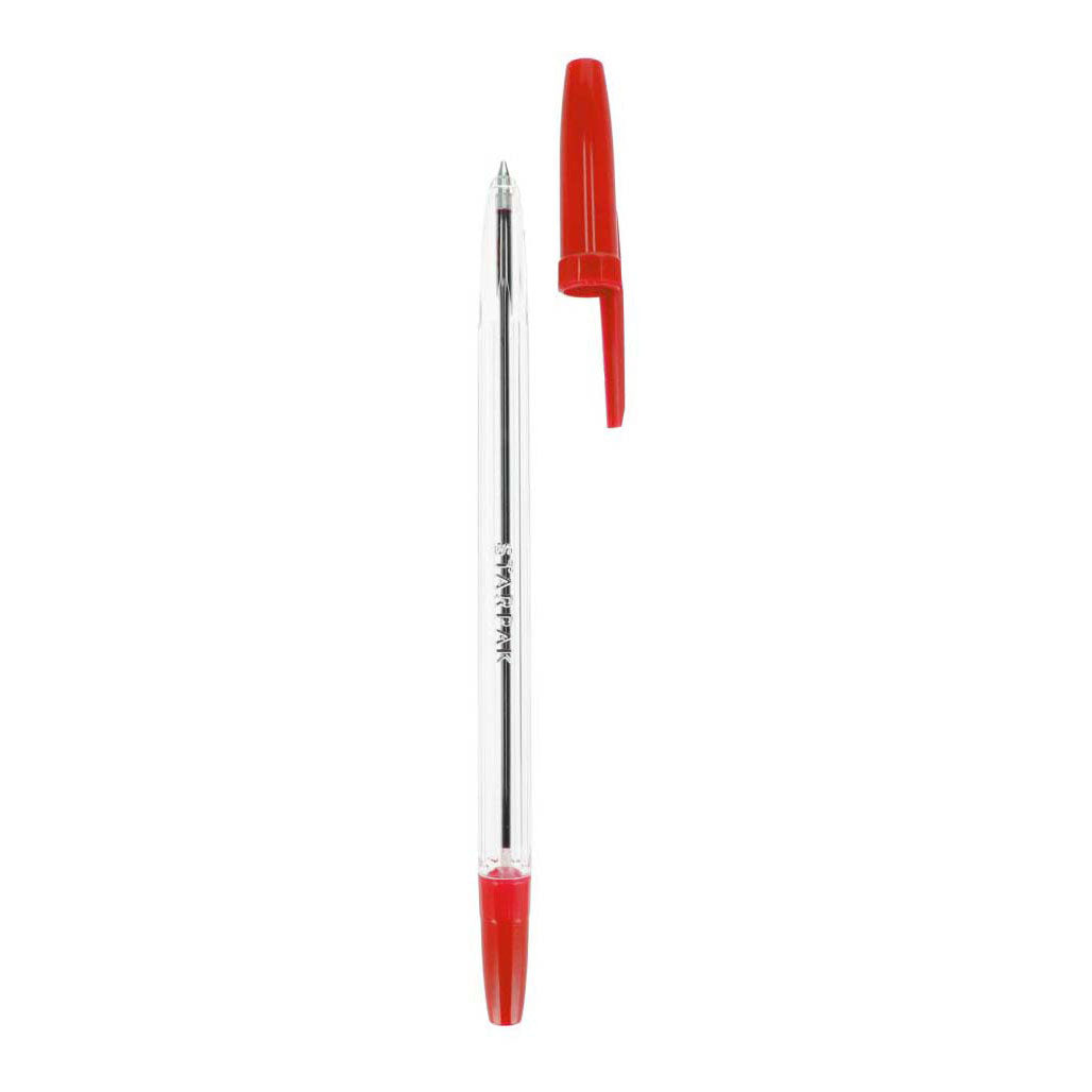 Bolígrafo con capuchón rojo, 50 uds.