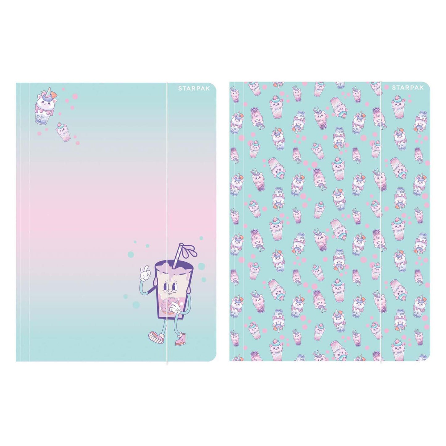 Cartella con elastico Bubble Tea A4