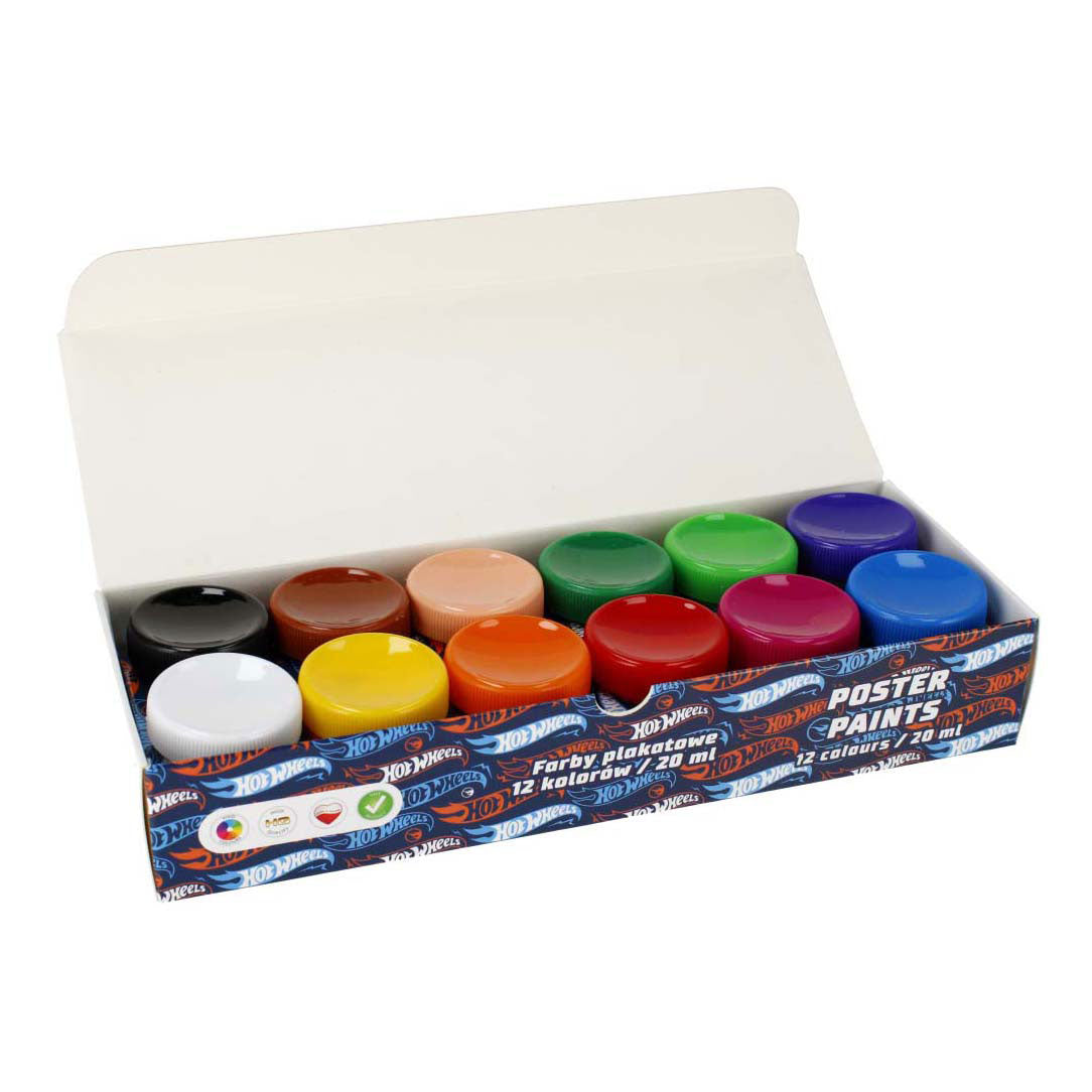 Posterf 12 colori Hot Wheels, 20 ml