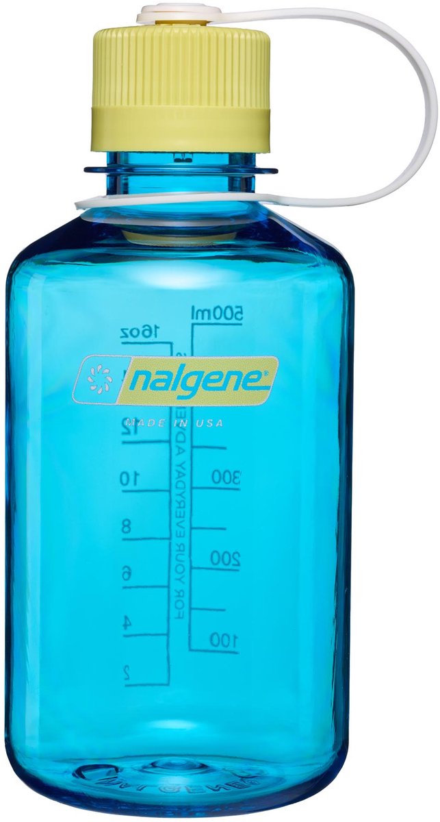 Nalgene - botella de boca estrecha - botella para beber - botella de agua - 500 ml - atolón azul con escarola sustentable ¡nuevo!