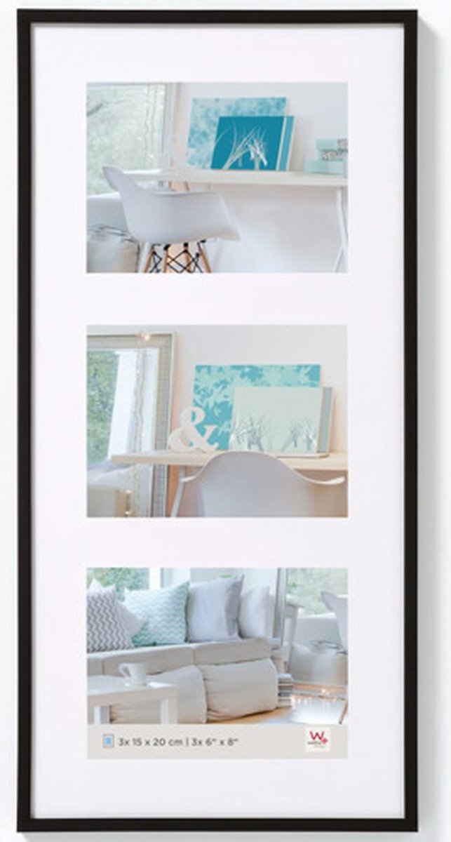 Walther new lifestyle - cornice in plastica - misura foto 3x 15x20 cm - nera