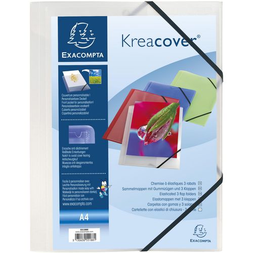 Carpeta portadocumentos exacompta 55188e polipropileno 24x32cm a4 transparente blanco