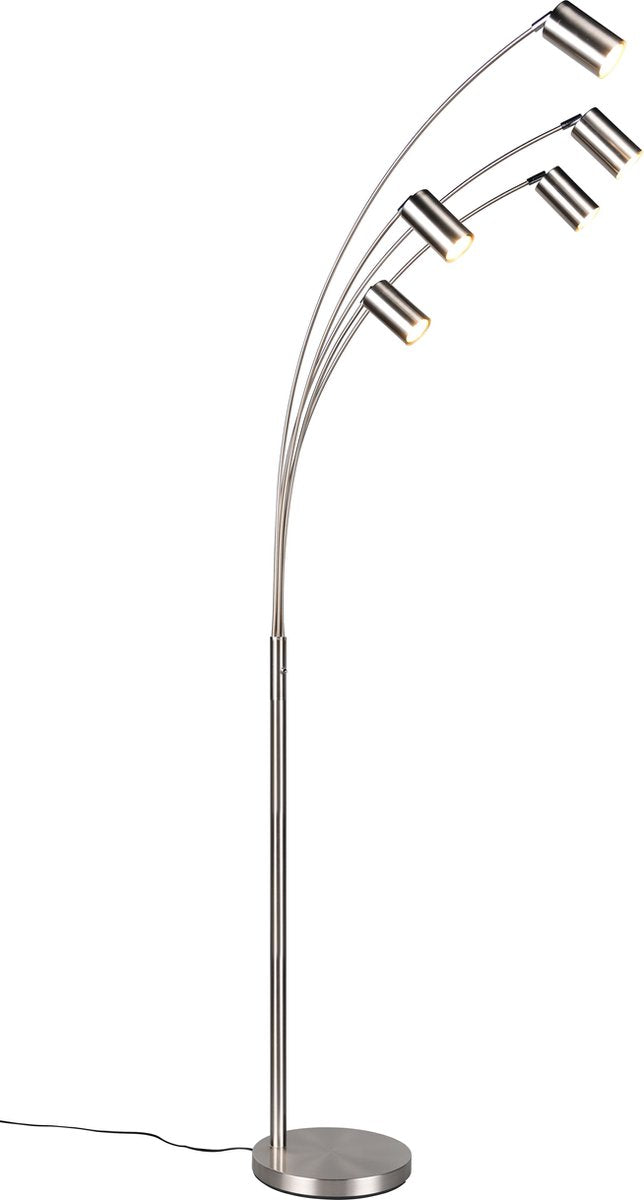Trio marley - lampada da terra - nichel opaco - escl. 5x gu10 4,5w -