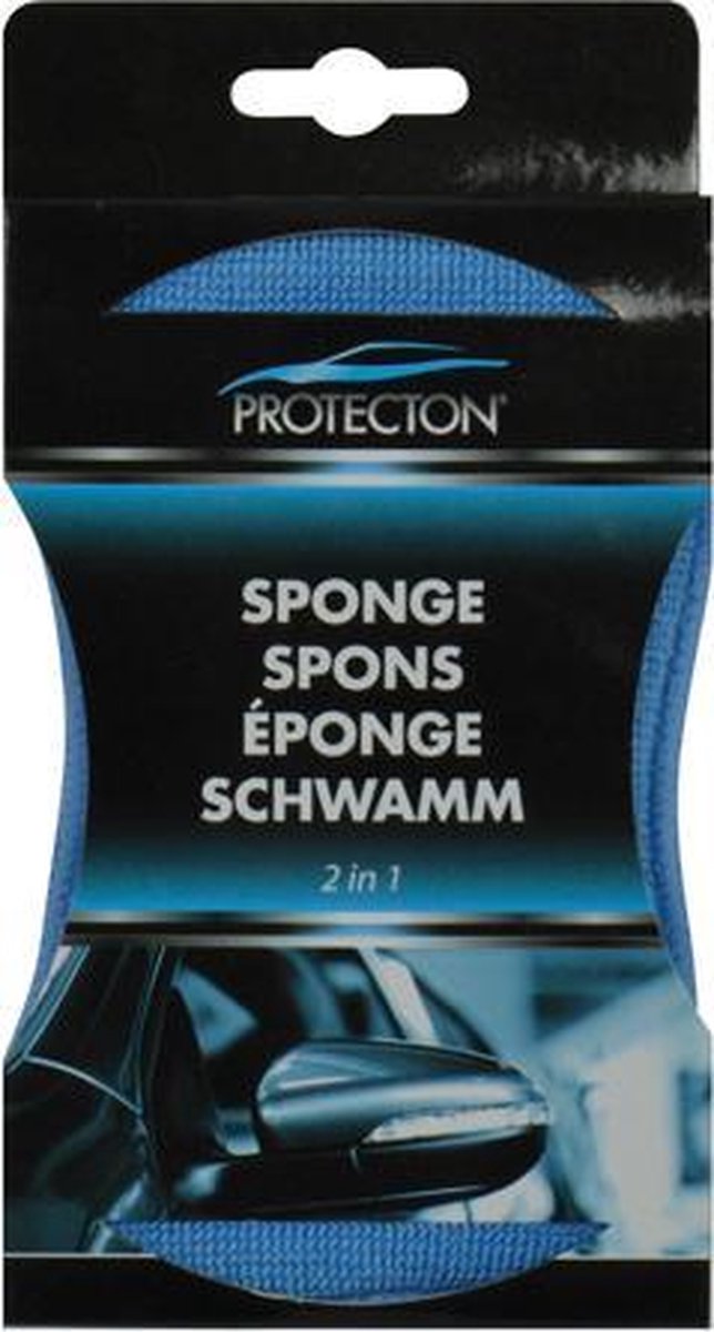 Esponja Protecton 2 en 1 - esponja de doble cara - lado de gamuza de microfibra - elimina la suciedad más rebelde - se seca sin dejar rayas - 17x10cm