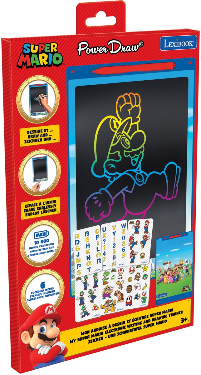Scheda magica Lexibook Super Mario 11'' e-ink con modelli