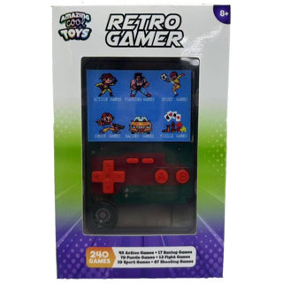 Incredibile console di gioco arcade cool con schermata a colori 7 cm trasparente nero