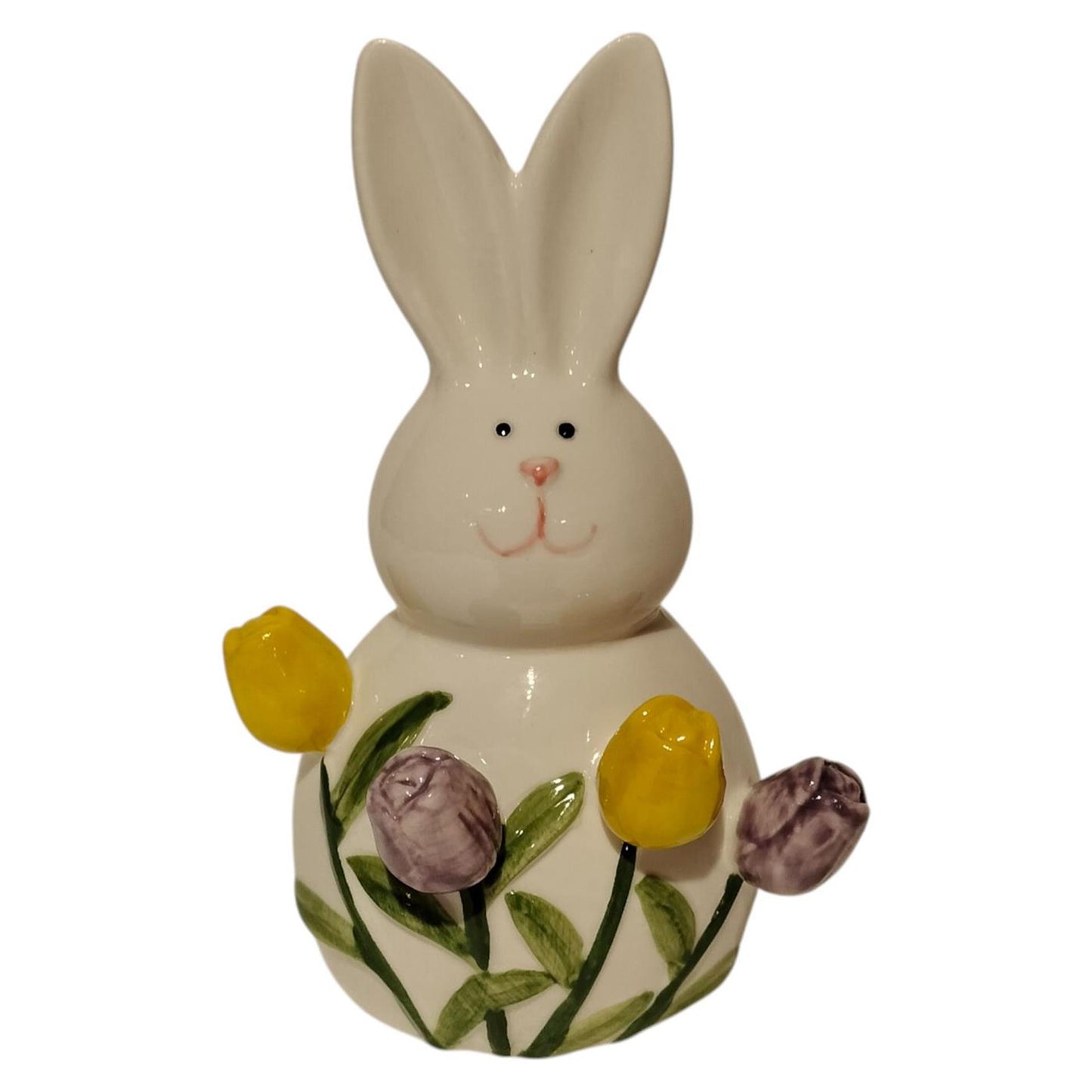 Ambiente mansión deco conejo con tulipanes 8,8x7,3x14,3cm