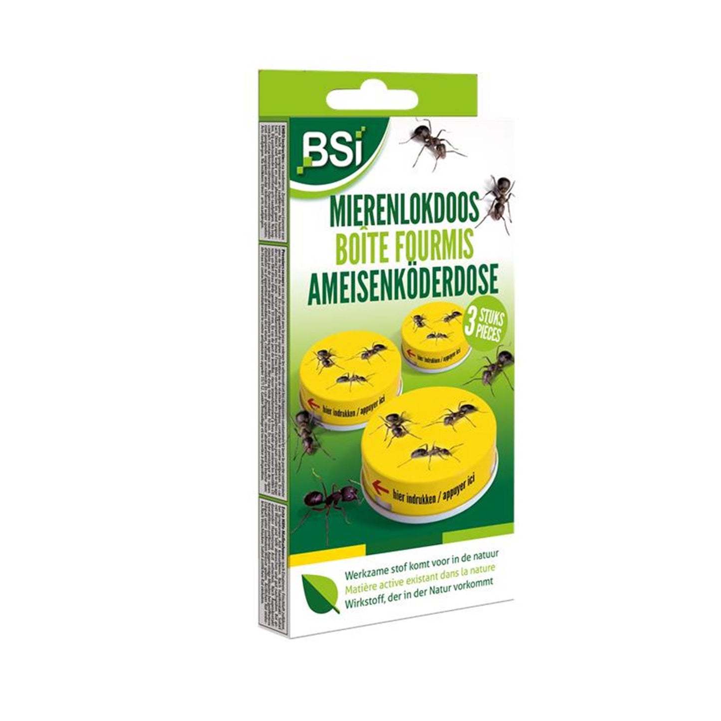 Bsi caja cebo para hormigas set de 3 piezas