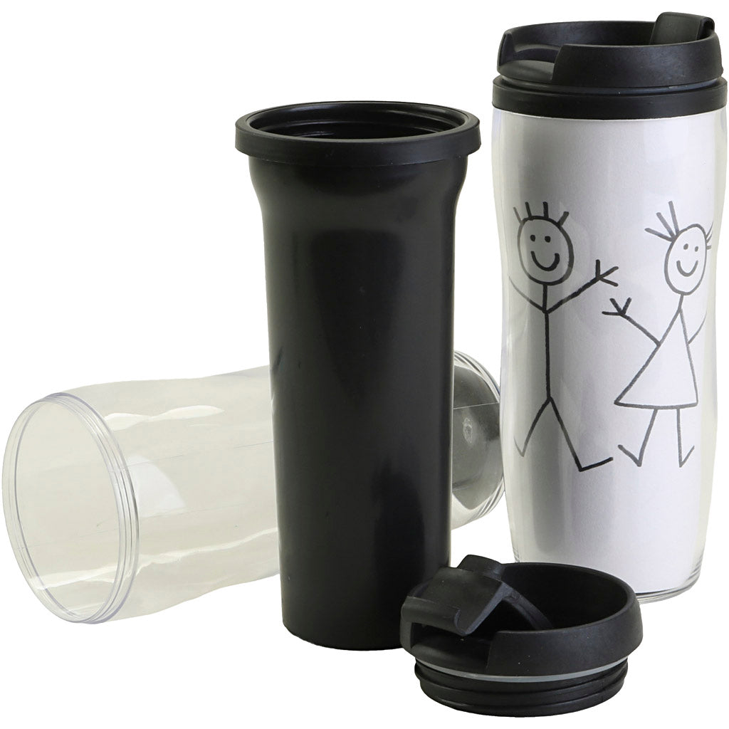 Tazza termica con coperchio, h: 17,5 cm, d 7 cm, 12 pezzi 1 scatola