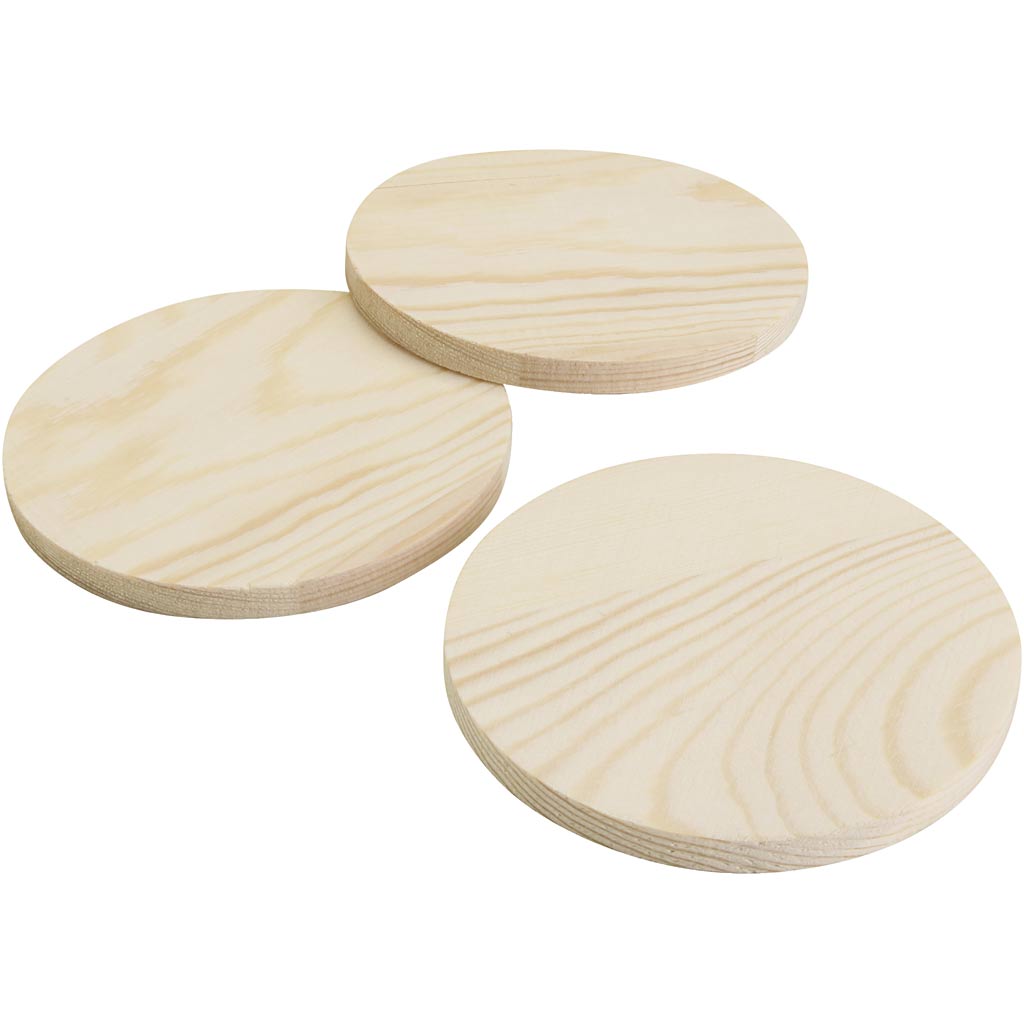 Sottobicchieri in legno, h: 8 mm, d 9 cm, 12x5 pezzi 1 scatola