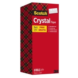 Cinta scotch cristal transparente 8 piezas