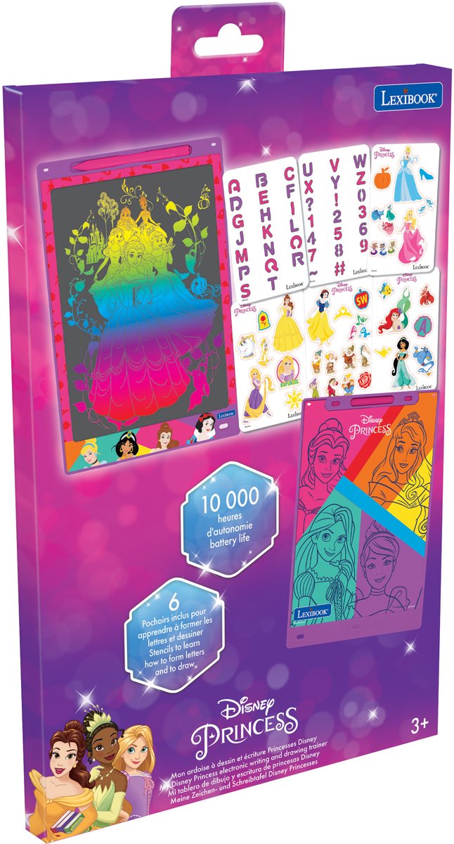 Lexibook Disney Princess Tavoletta e-ink multicolore da 11'' per imparare e disegnare con modelli