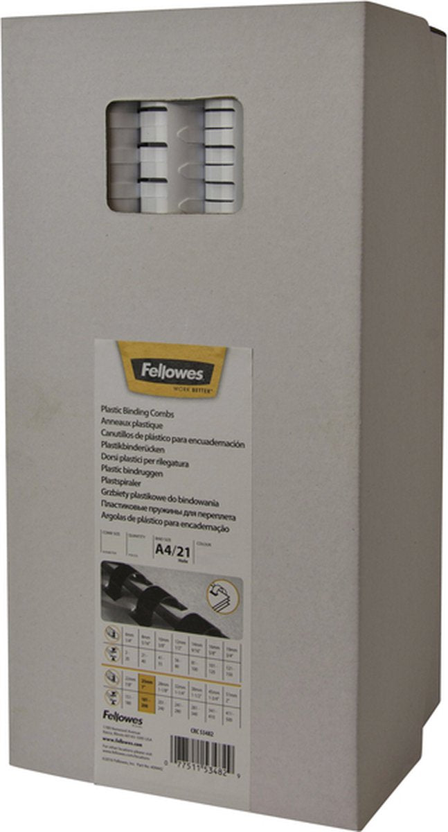 Confezione 100 pettini per rilegatura blu 5345506 fellowes in plastica a4 8mm