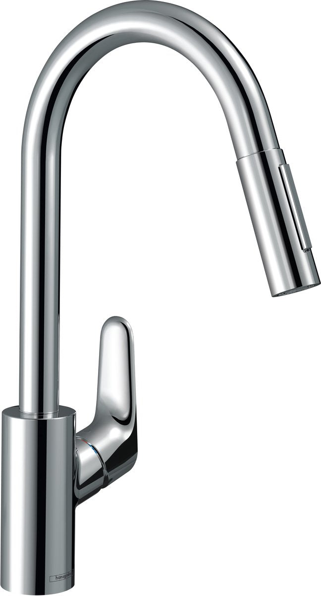 Hansgrohe focus m41 - miscelatore da cucina - comando monocomando - 240mm - doccetta estraibile - cromato - 2 tipi di getto
