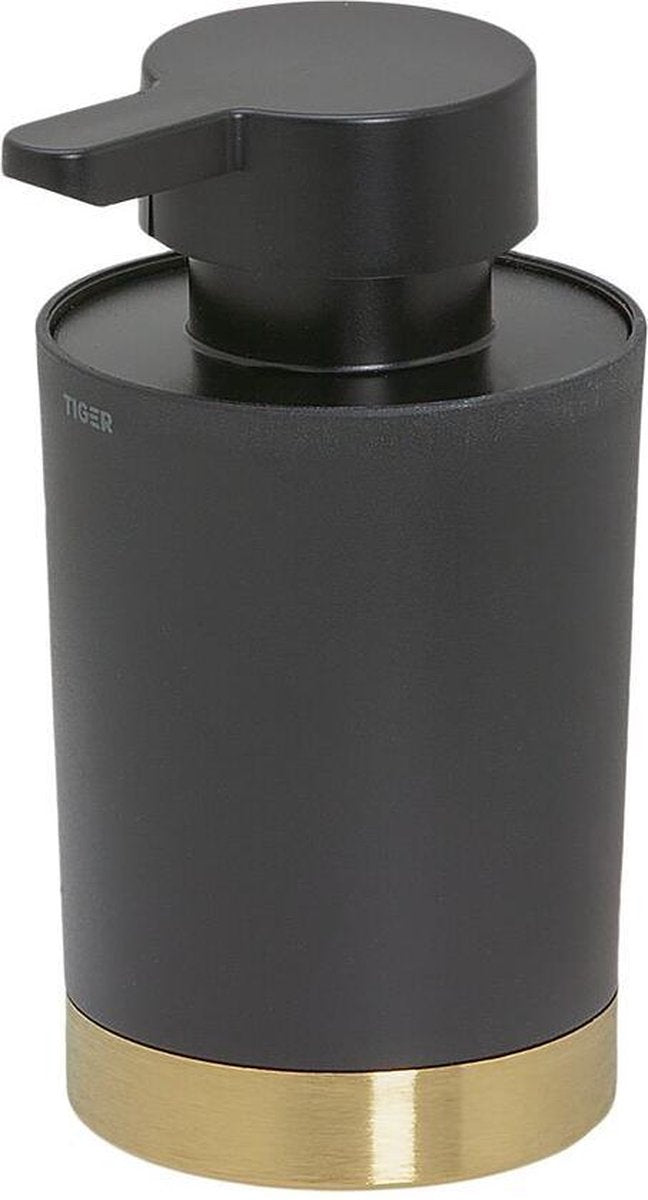 Tiger tune - dispenser sapone 180 ml - da appoggio - nero spazzolato oro