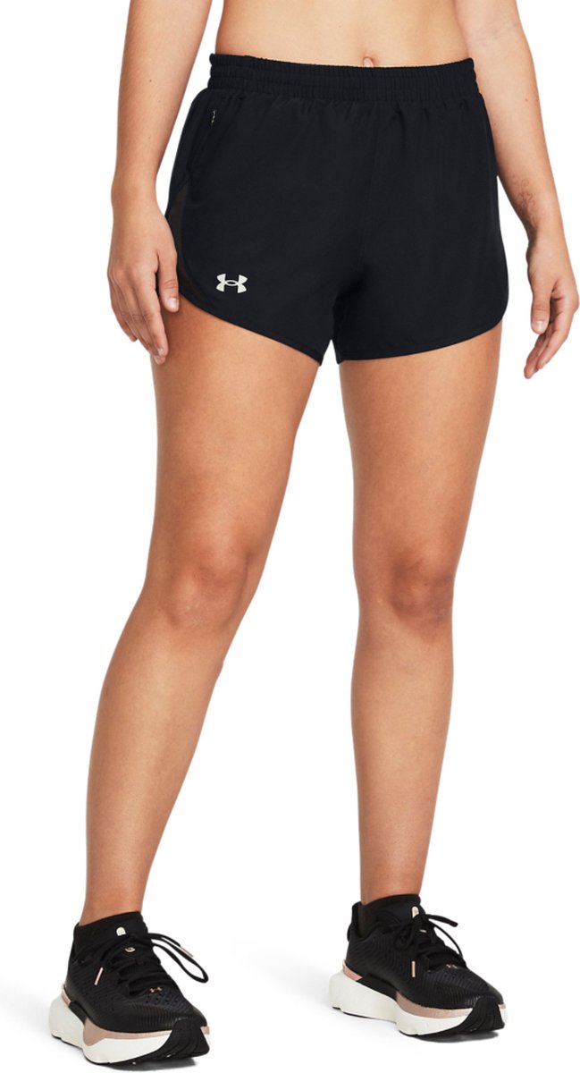 Under armour ua fly by 3'' shorts-blk pantalones deportivos para mujer - negro - reflectante