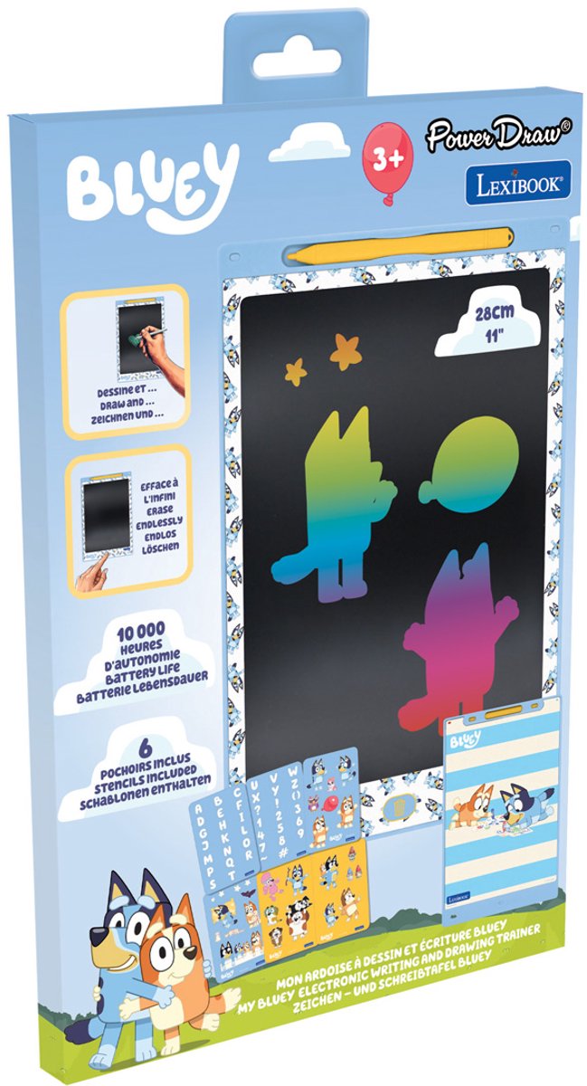 Tavoletta e-ink multicolore per apprendimento e disegno Lexibook bluey da 11'' con modelli