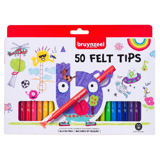 Penne in feltro Bruynzeel -tip set, 50 colori
