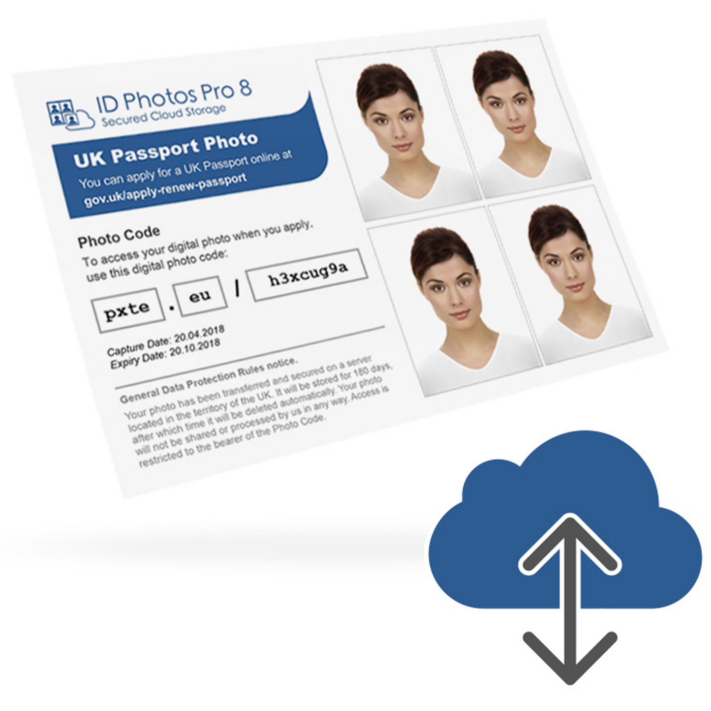 Servicio de almacenamiento Secure Cloud de Pixel-Tech Idphotos 1 año