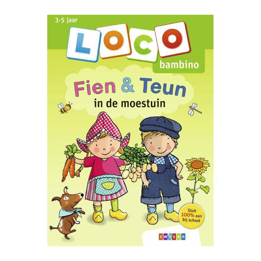 Folleto de ejercicio Loco Fien y Teun en el huerto