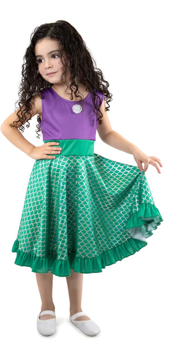 Little adventures - mermaid twirl jurk – maat 128-134