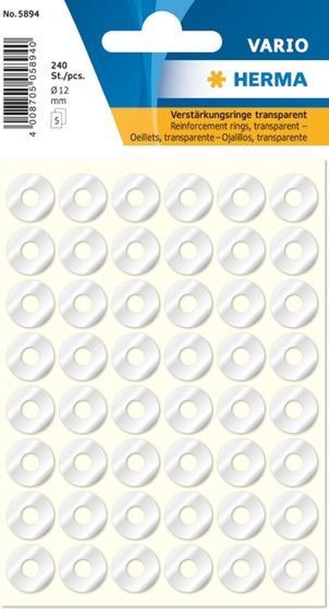 Etichette originali Haza 240 pezzi 12 mm trasparenti