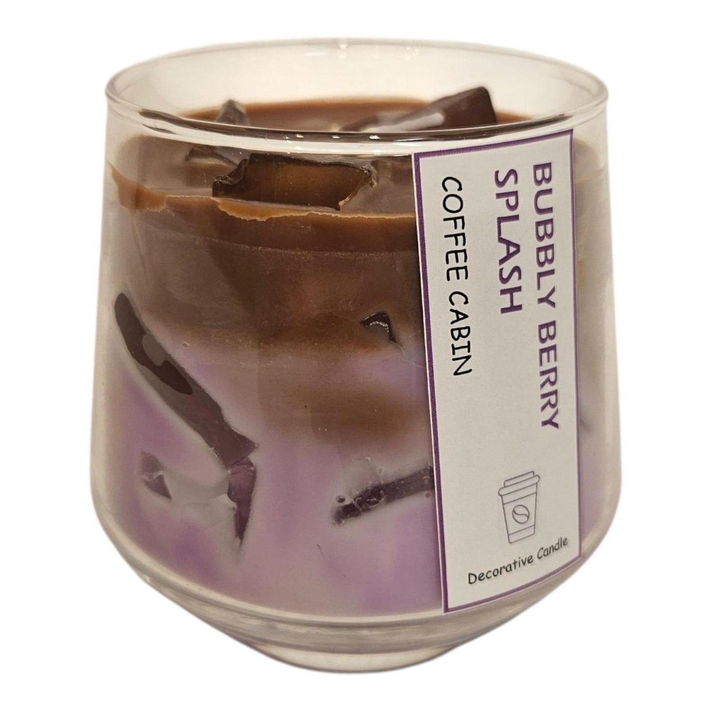 Candela profumata in vetro con bacche splash in atmosfera signorile 8,4x11,5 cm