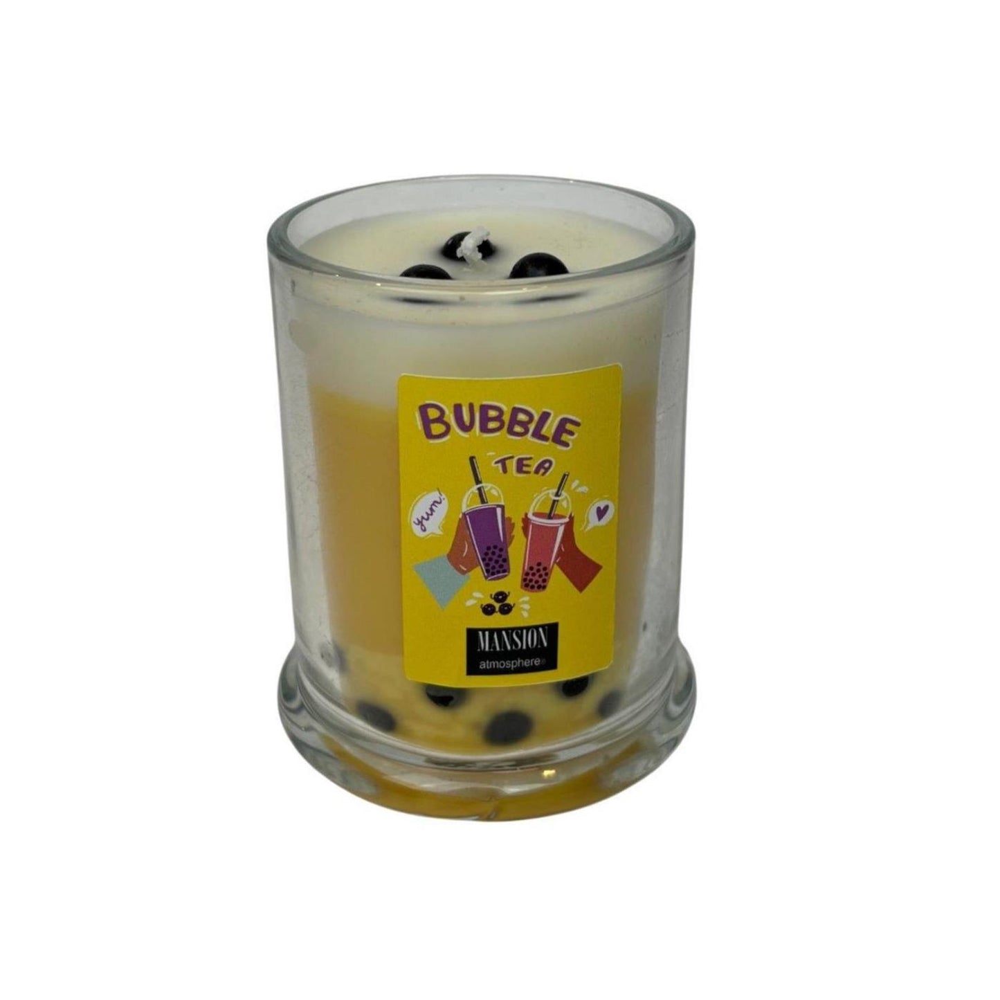 Vela perfumada atmósfera mansión boba tea amarillo ø7,7xh9,2cm