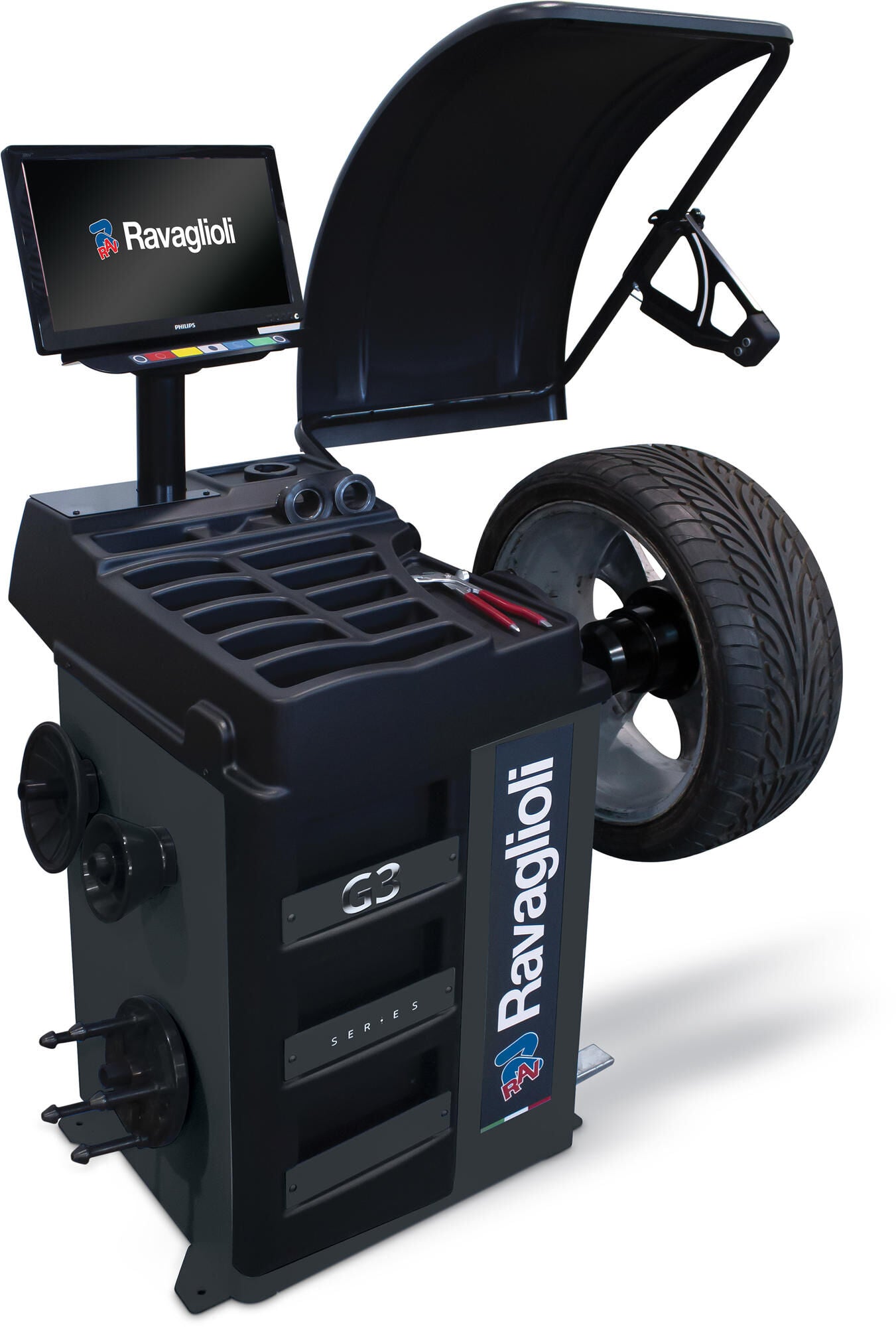 Lavadora de dispositivos de equilibrio de rueda de Ravaglioli GP3.150WSPLUS