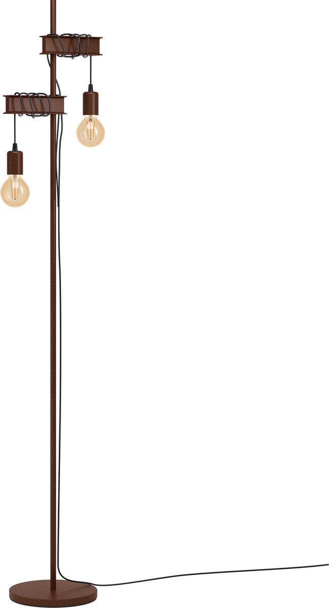 Eglo townshend 4 vloerlamp - e27 - 169 cm - zwart bruin