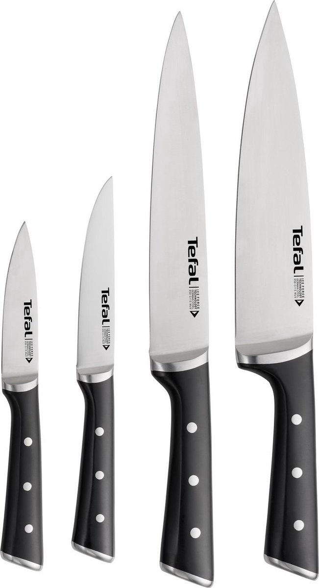 Tefal ice force k2324s74 - set coltelli - 4 pezzi - coltello da cucina, coltello da cucina e coltello da cucina - acciaio inossidabile - lavabile in lavastoviglie