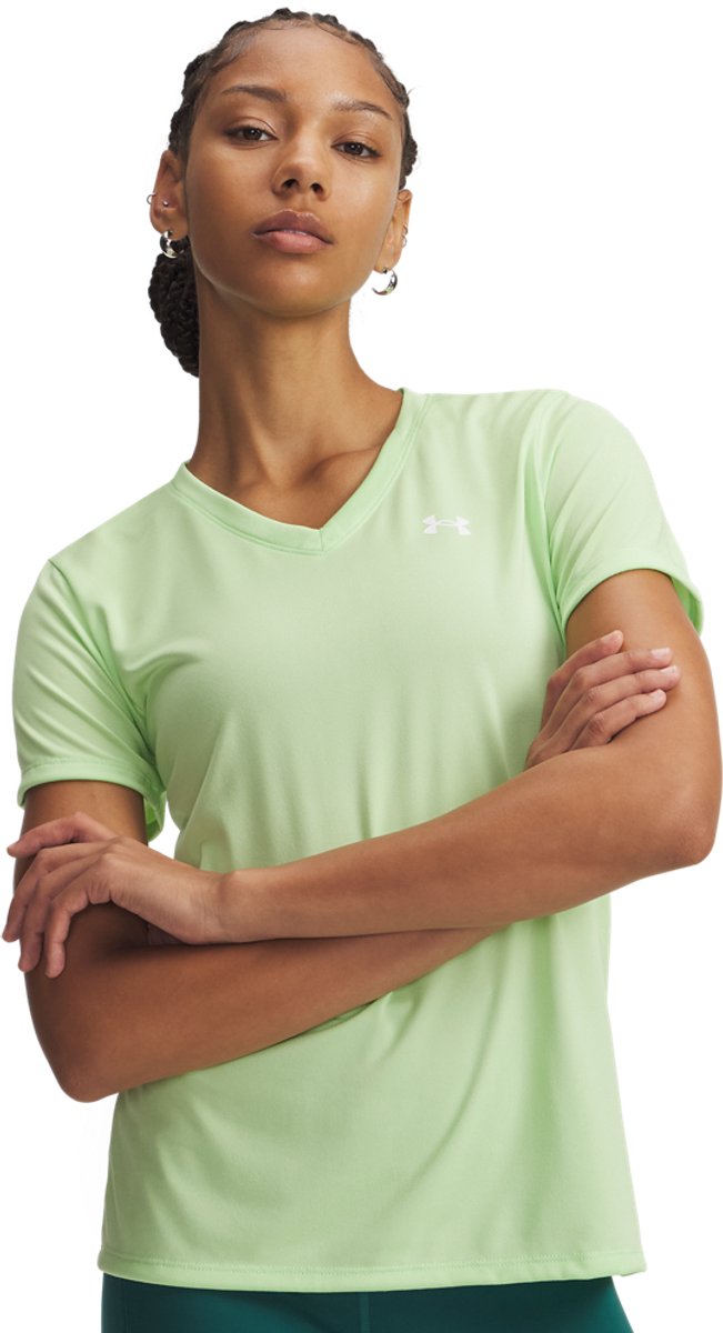 Under armour tech ssv- solid-grn dames sportshirt - lumos lime white