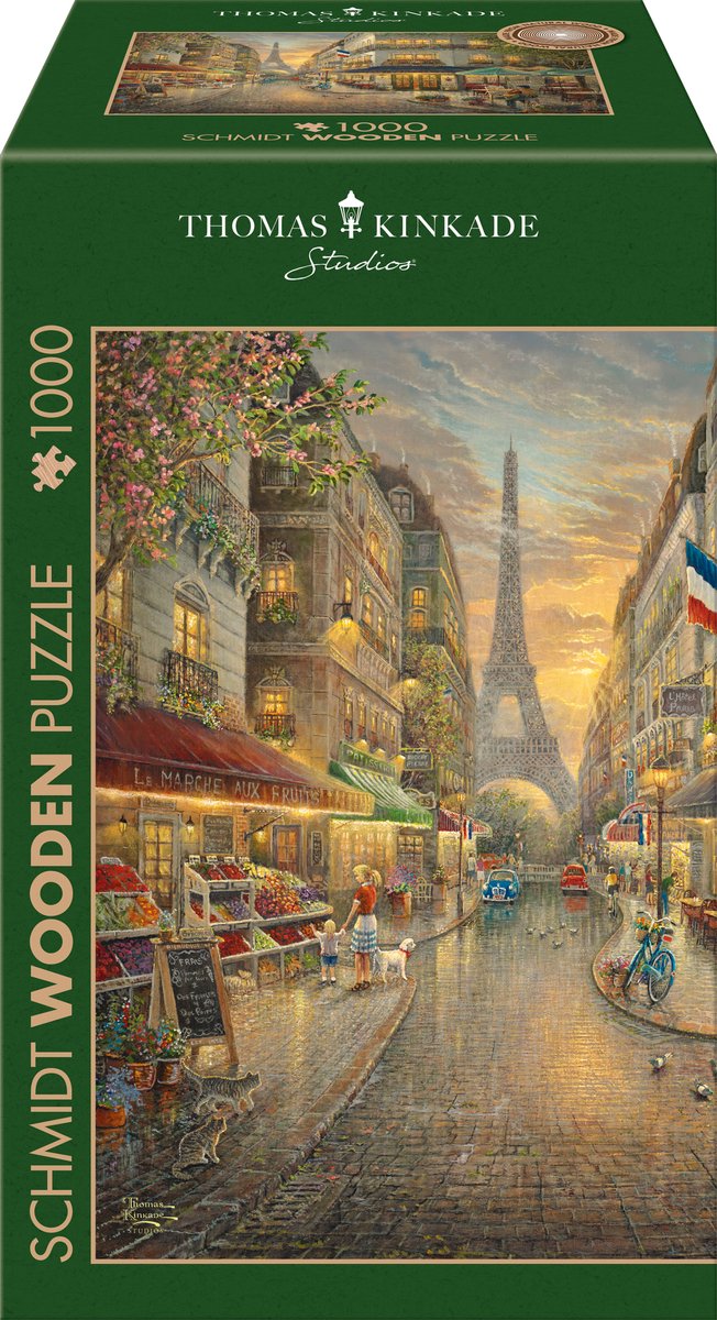 Schmidt - puzzle - puzzle in legno - pittoresca parigi - thomas kinkade studios - 1000 pezzi - adulti - dai 12 anni
