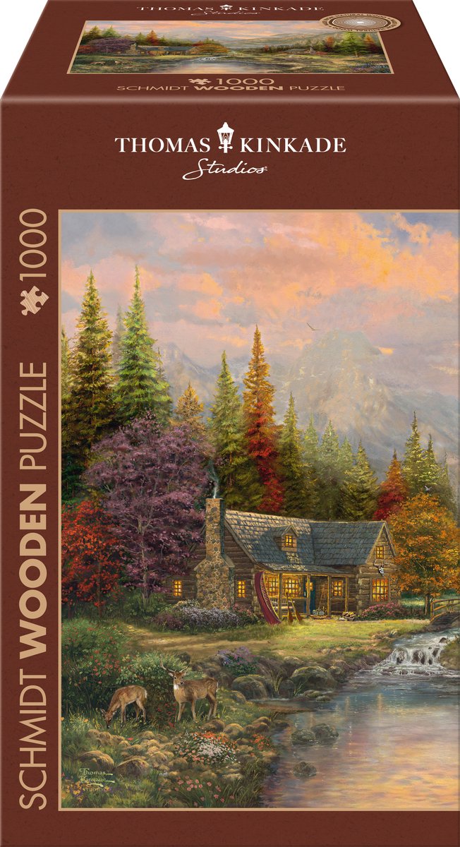 Schmidt - legpuzzel- houten puzzel - berglandschap met beek - thomas kinkade studios - 1000 stukjes - volwassenen - vanaf 12 jaar