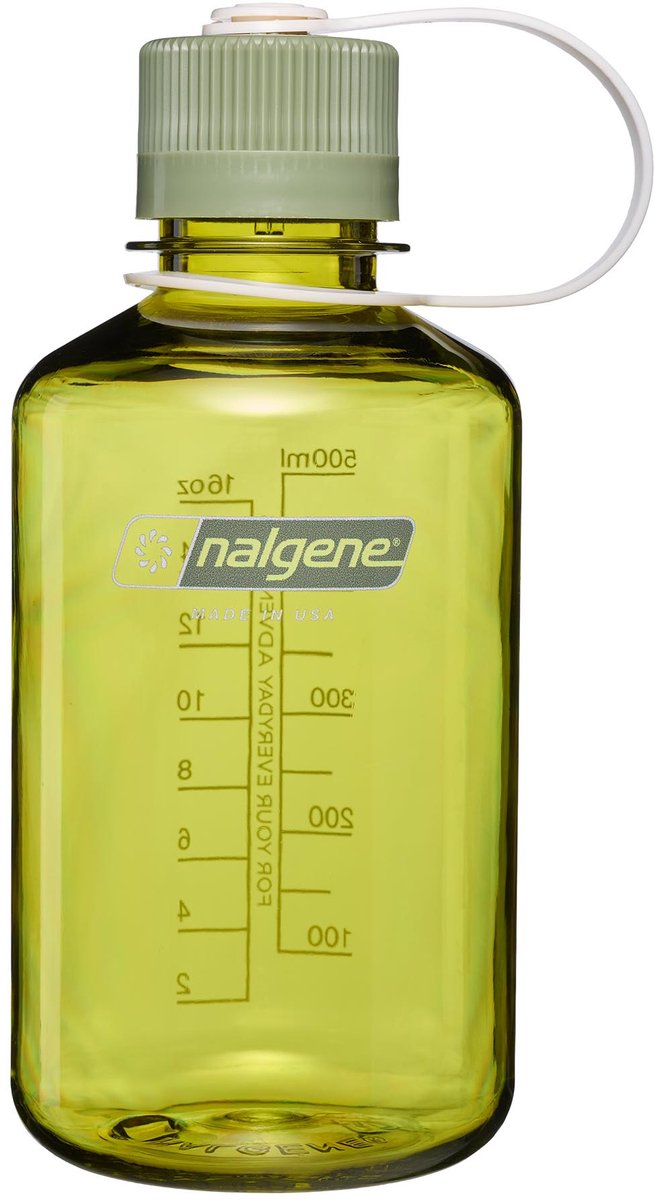 Nalgene - botella de boca estrecha - botella para beber - botella de agua - 500 ml - escarola con aceite verde sustentable ¡nueva!