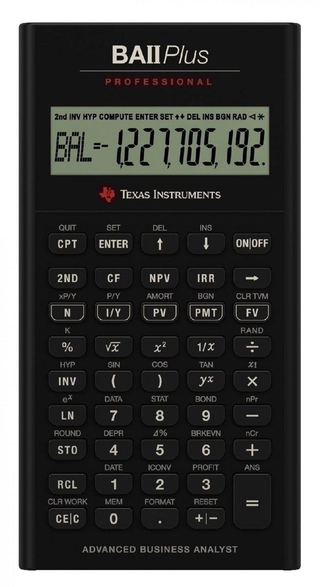 Texas Instruments Texas calcolatrice finanziaria ba ii plus professionale