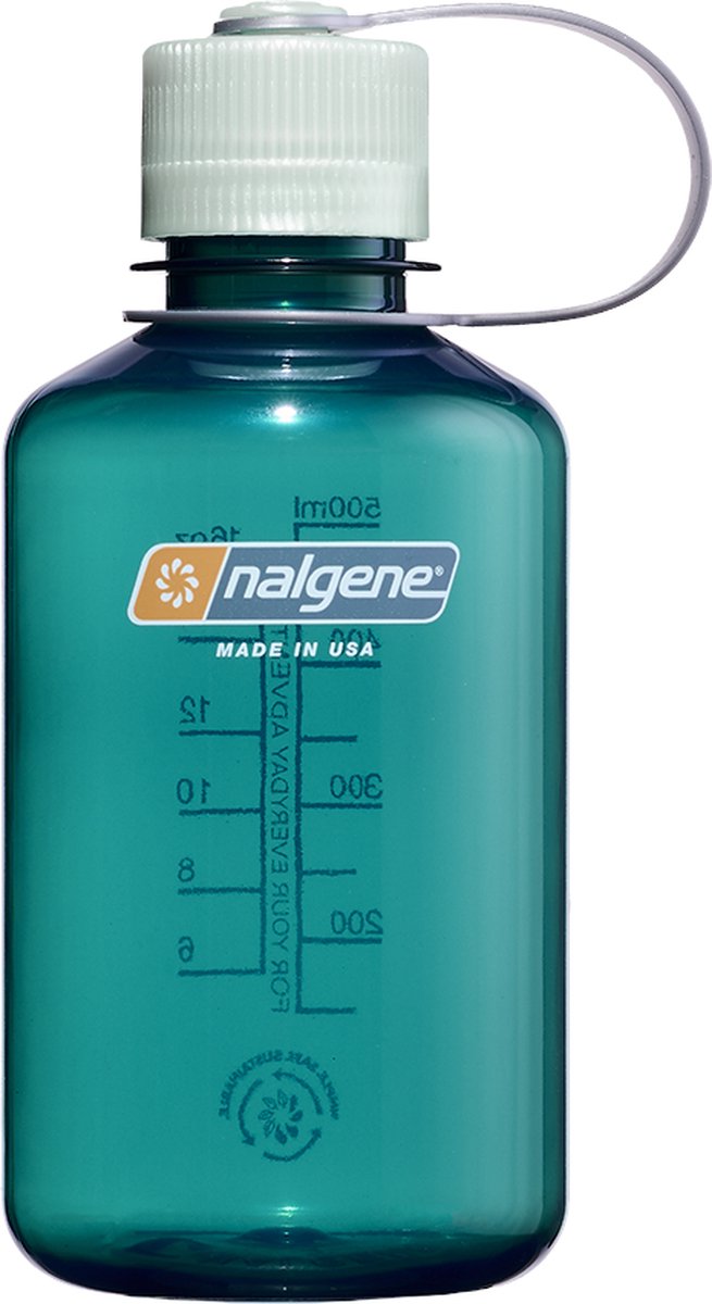 Nalgene - boca estrecha - botella para beber - botella de agua - a prueba de fugas - 500 ml - sin bpa - sustentable - verde trucha