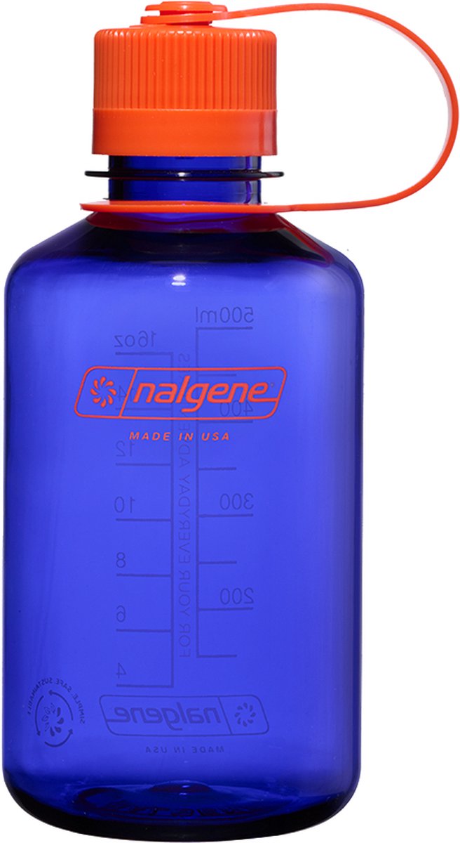 Nalgene - botella de boca estrecha - botella para beber - botella de agua - a prueba de fugas - 500ml - sin bpa - sustentable - bígaro