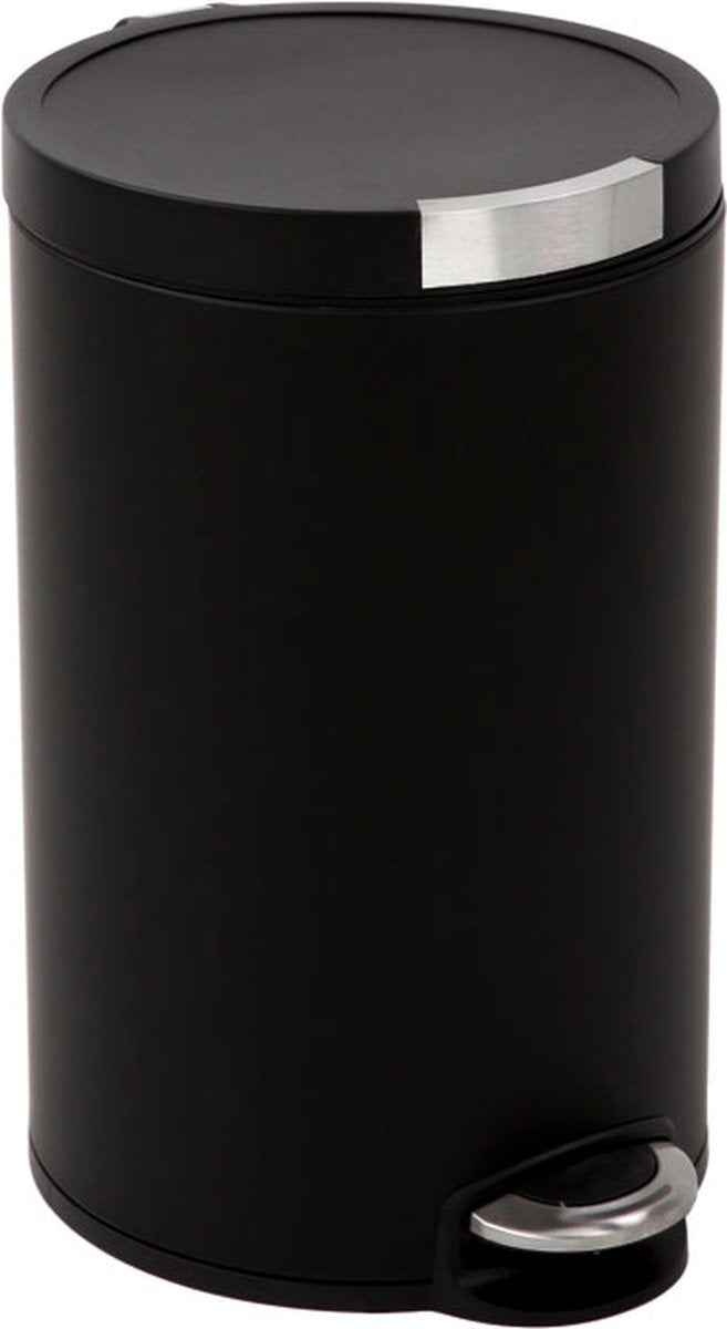 Eko - artistic pedaalemmer 20 liter - stainless steel plastic - mat zwart - prullenbak