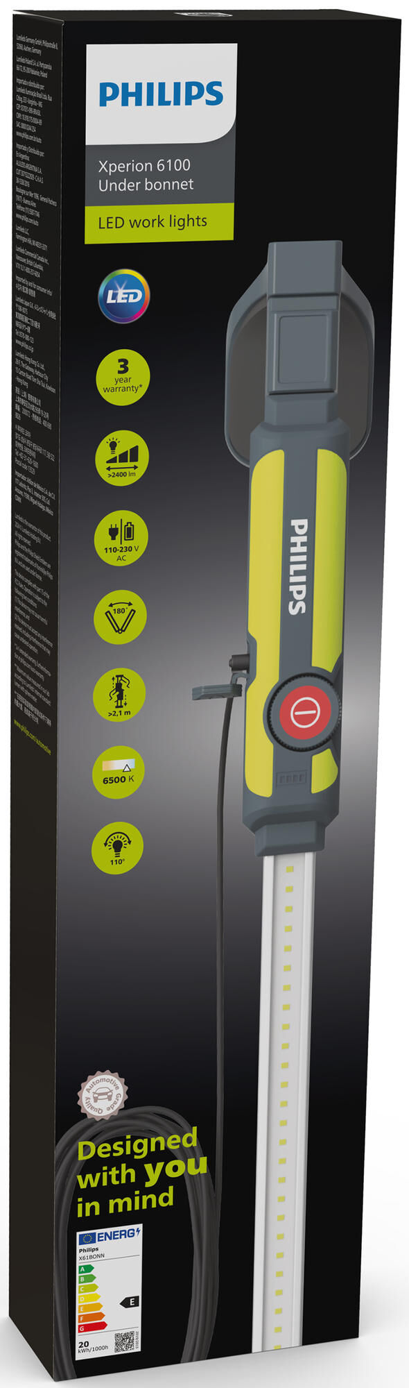 Lámpara del compartimento del motor Philips xperion 6100 capó. Luz del compartimento del motor led 1,2 w capó xperion