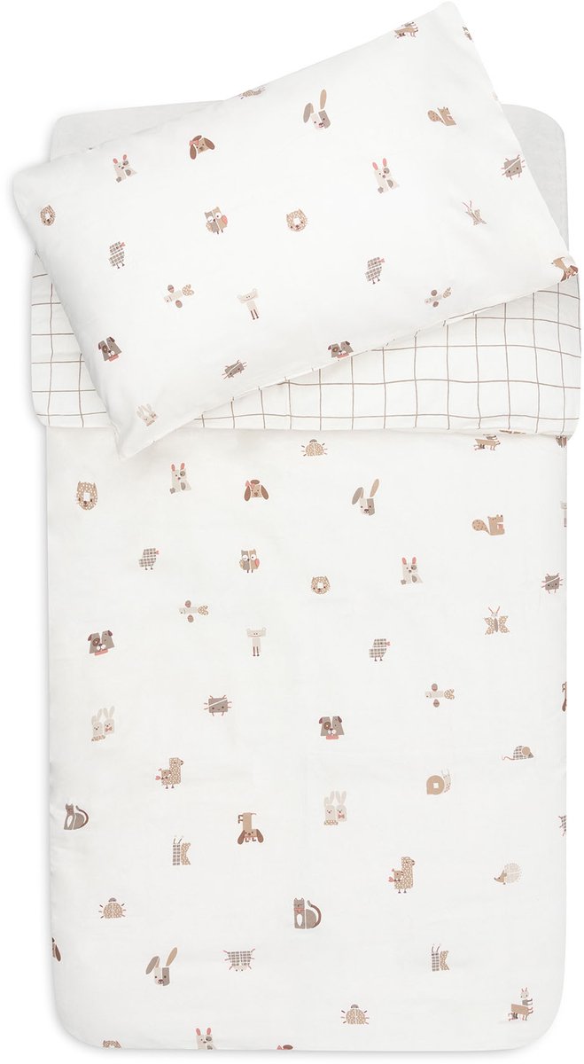 Jollein copripiumino con federa - 100x140 cm - amici animali